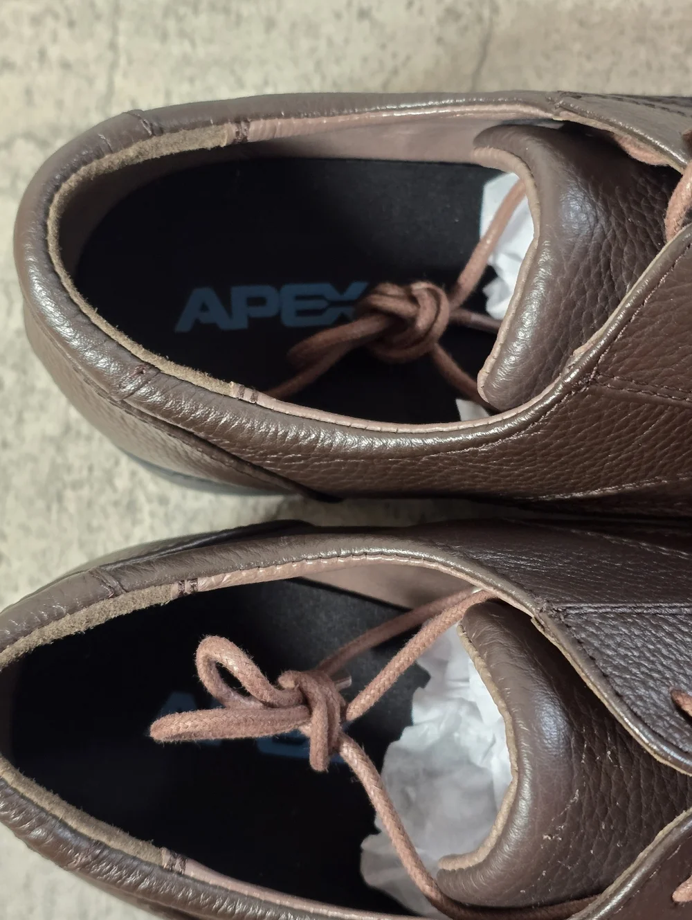 New Apex Mens Leather Oxford Orthopedic Shoes Sz 8 Extra Wide Brown Comfort Lace